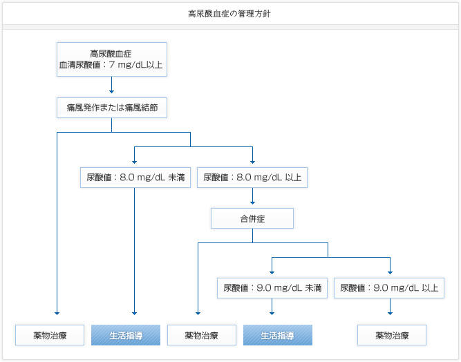 高尿酸血症の管理方針