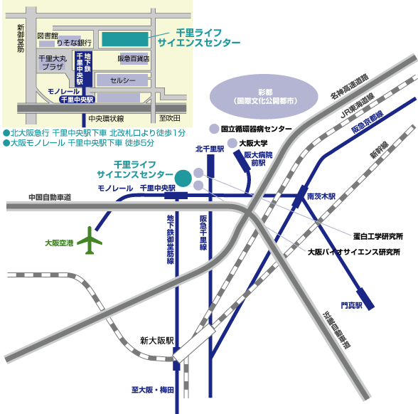 大阪本社の地図 