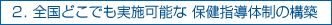 2.全国どこでも実施可能な 保健指導体制の構築